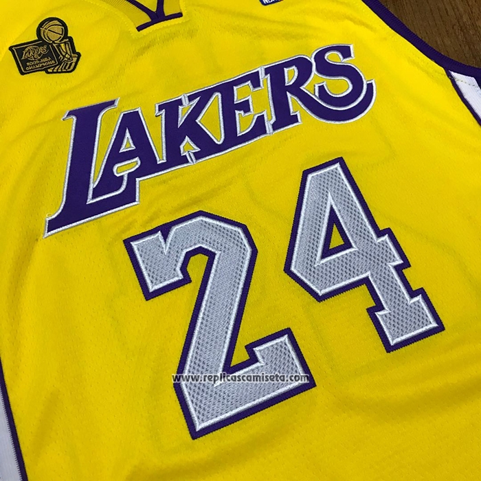 Camiseta Los Angeles Lakers Kobe Bryant #24 Hardwood Classics Amarillo